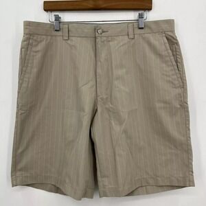 Callaway Golf Chino Shorts Men's Size 38 Beige Striped Pockets Active 11" Inseam